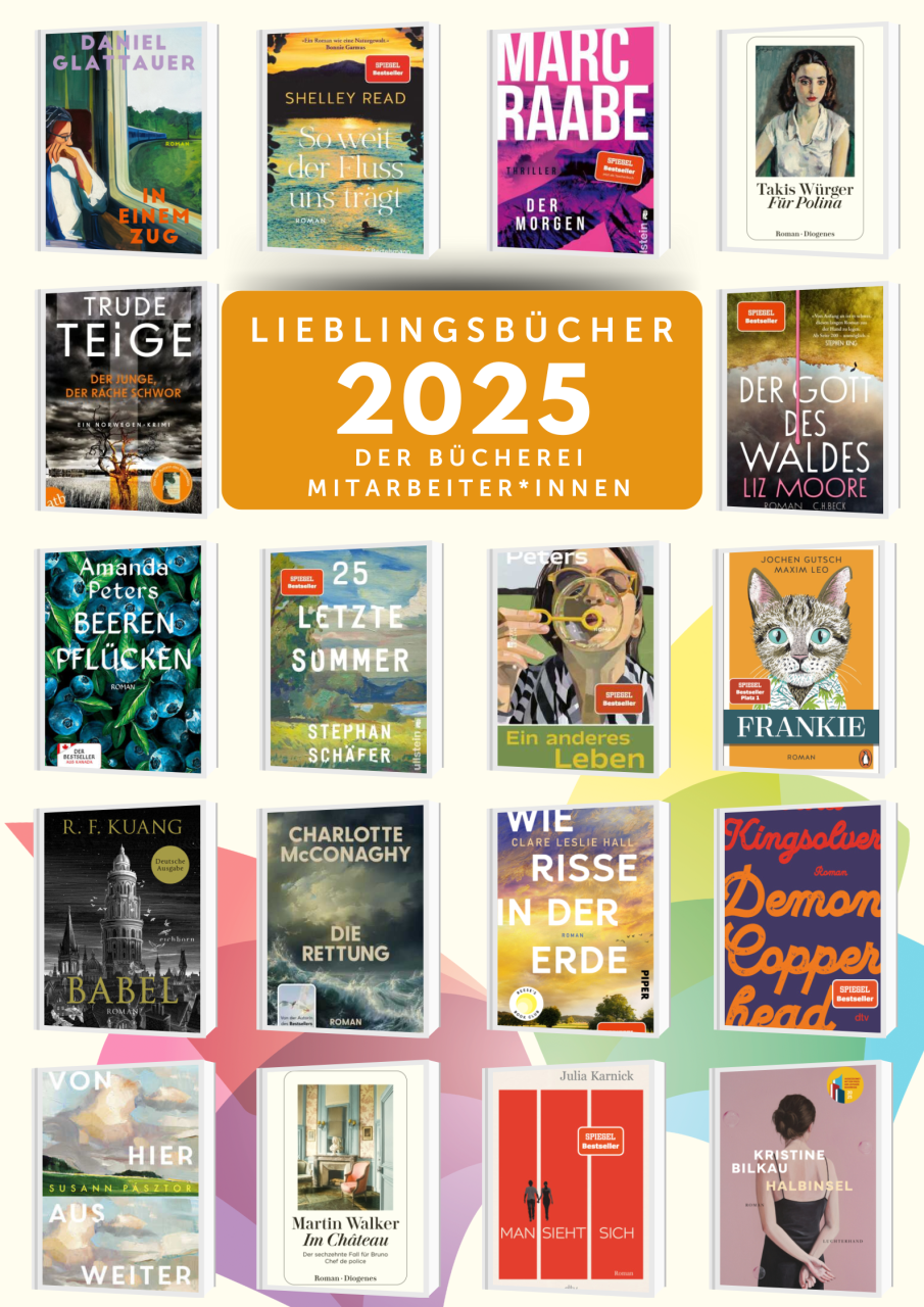 Plakat mit Buchcovern