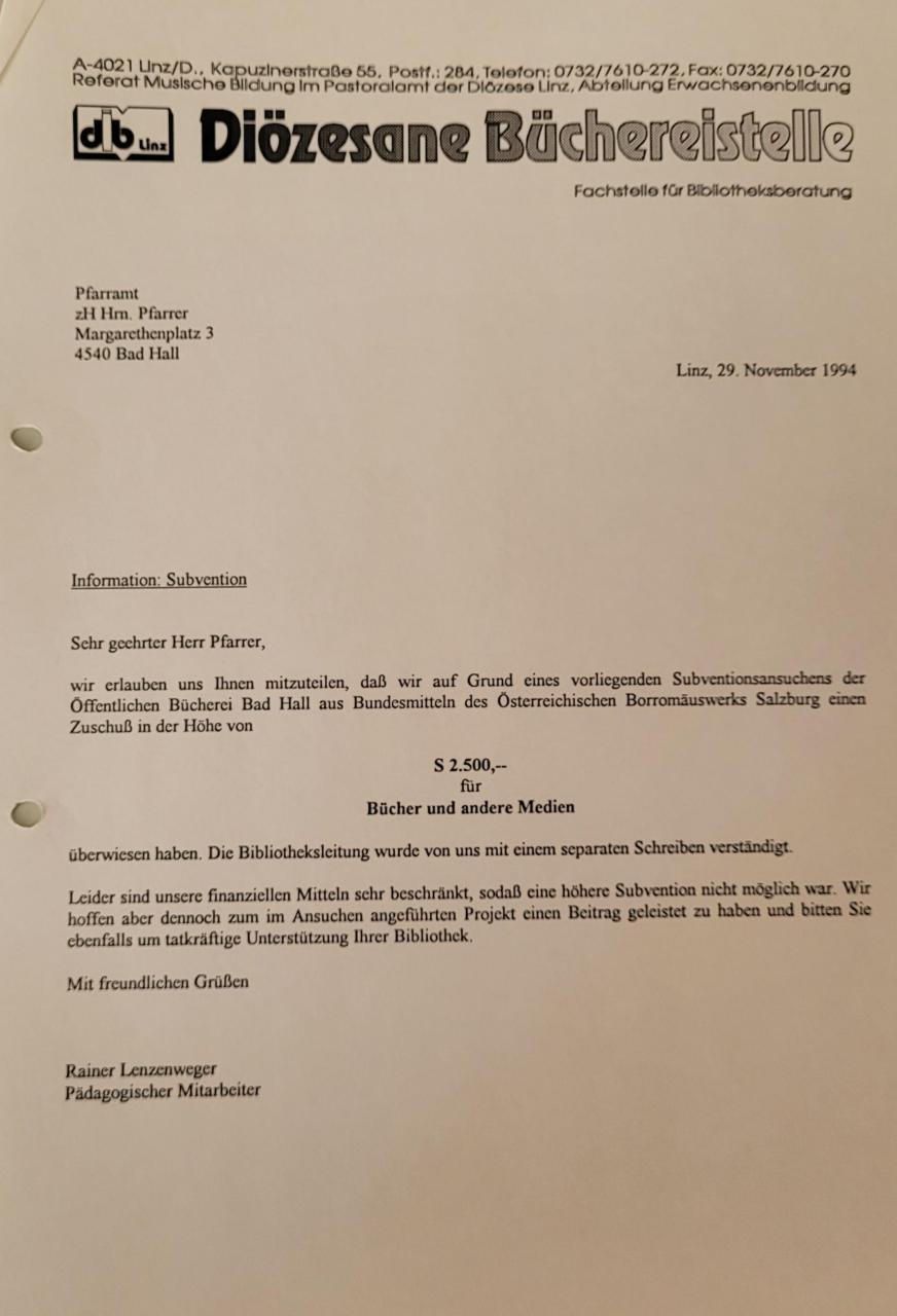 Subventionsbewilligung_2 1994