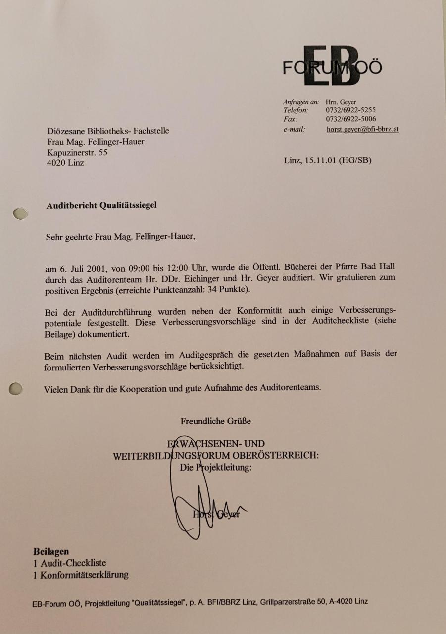 Audit Qualitätssiegel_1 2001